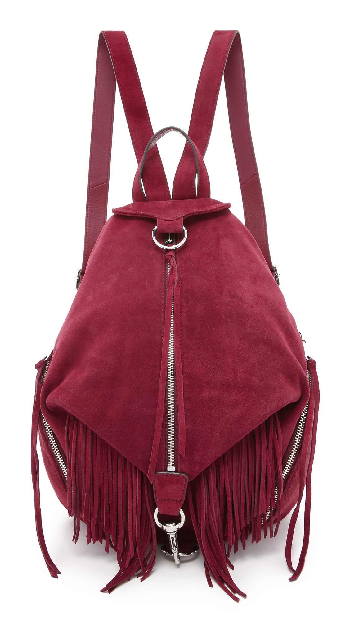 Rebecca minkoff Suede Fringe Julian Backpack - Port in Red | Lyst