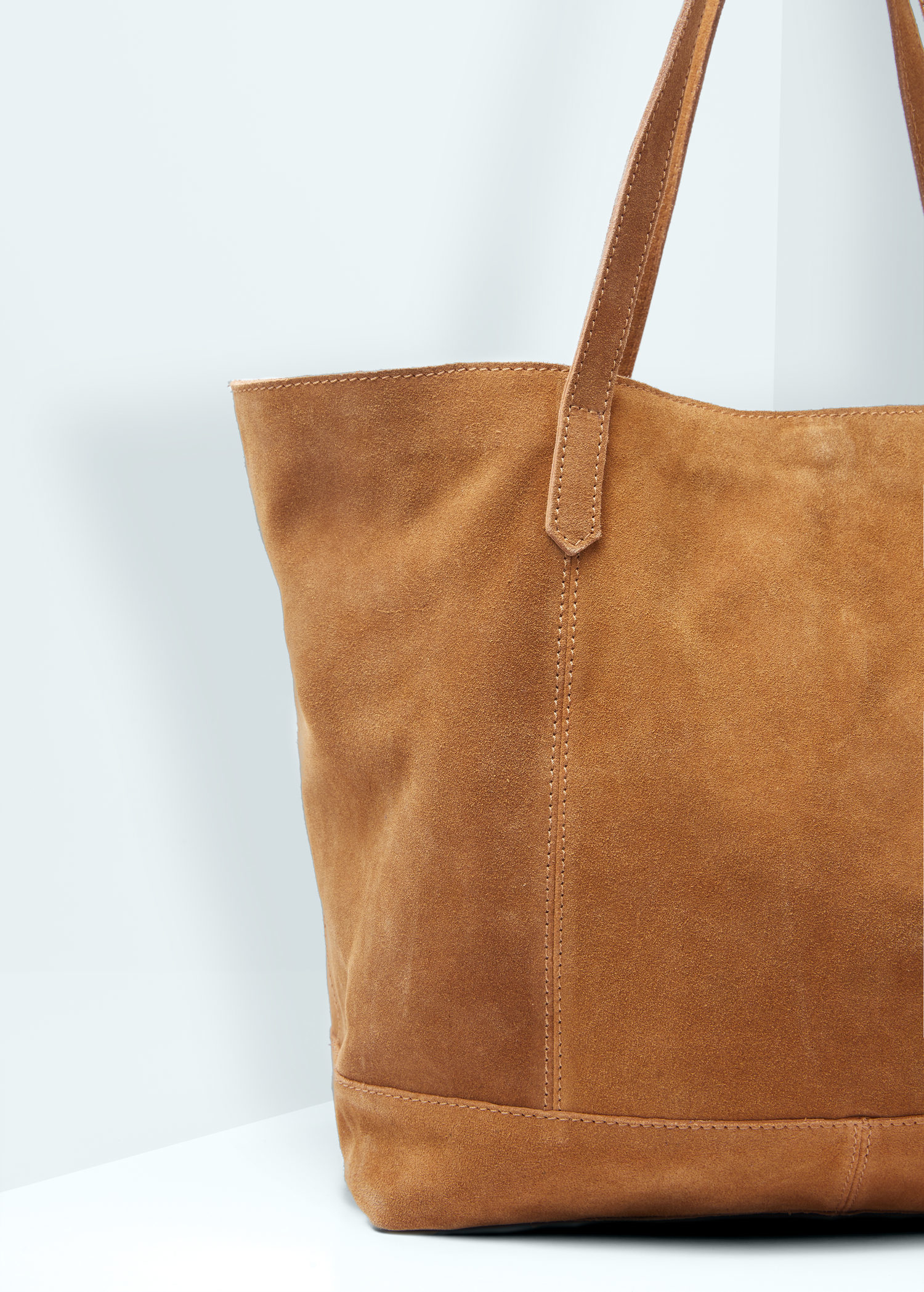 Mango Leather Shopper Bag in Brown - Lyst