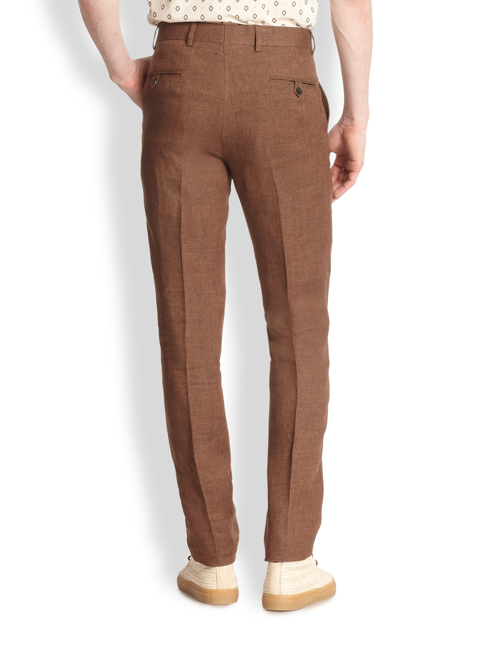 Lyst - Billy Reid Dorsey Linen Pants in Brown for Men
