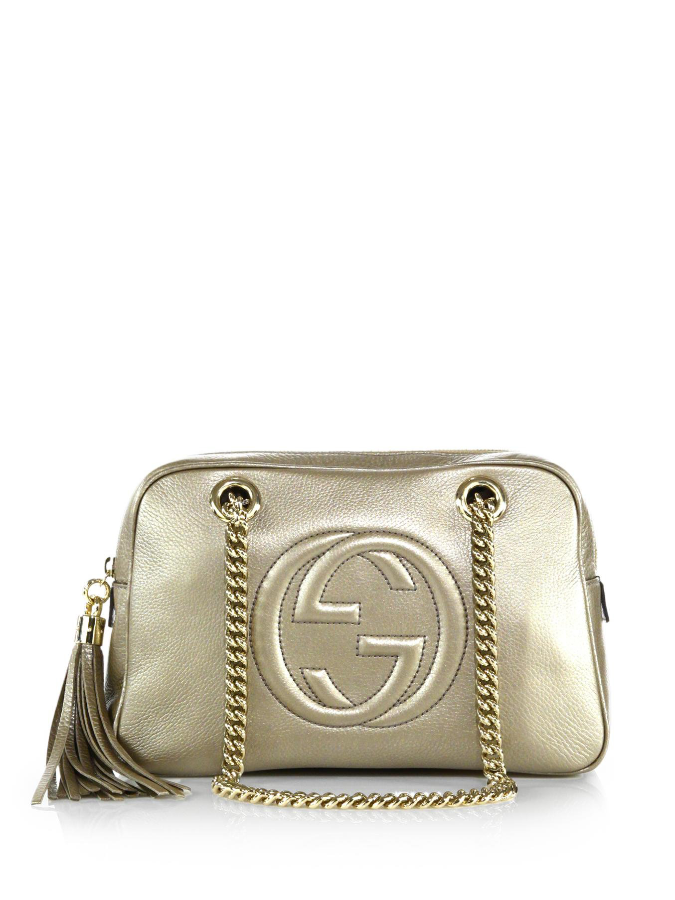 Gucci Soho Metallic Leather Chain Shoulder Bag in Metallic | Lyst