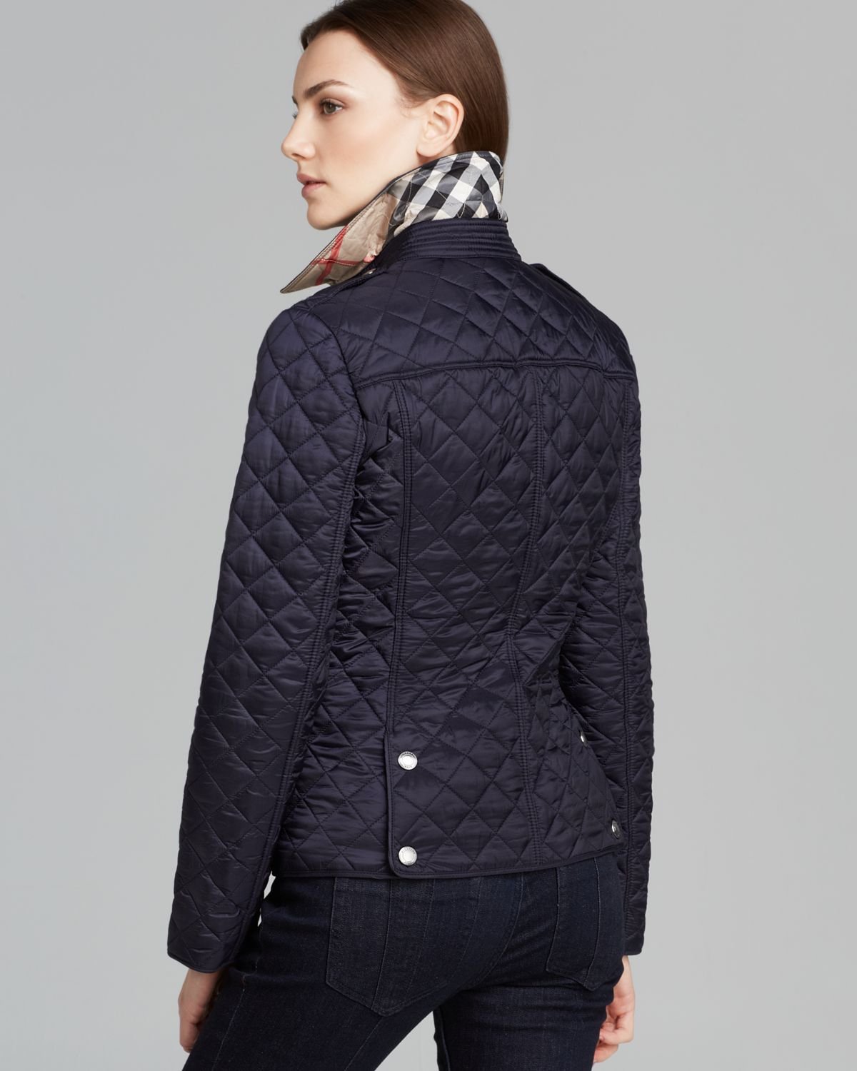 burberry quilted jacket blue