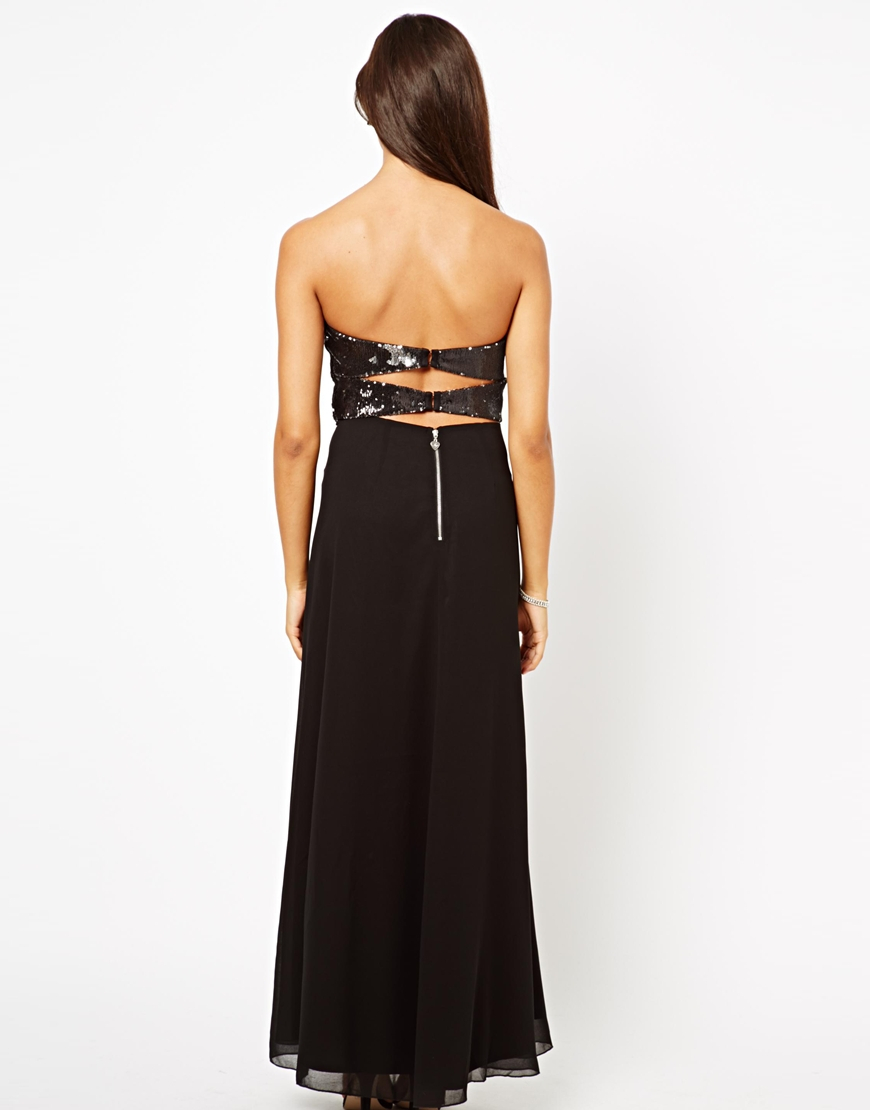 lipsy sequin bust wrap maxi dress