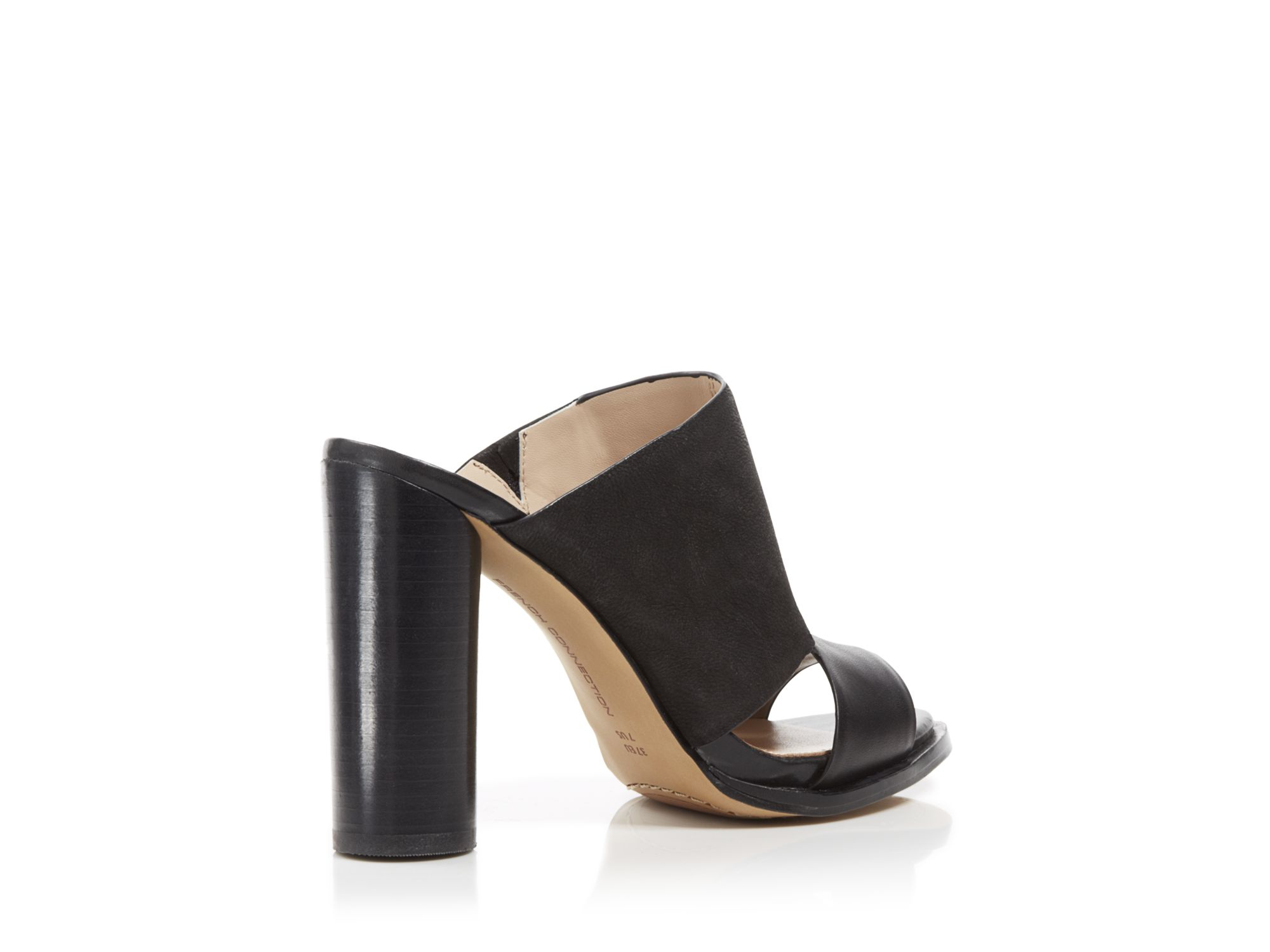 French Connection  Ursie High Heel  Slide Sandals  in Black 