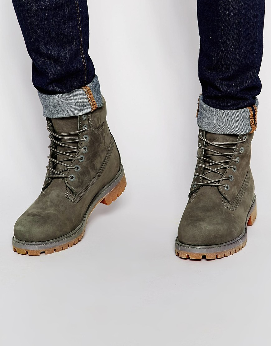 Timberland Leather Classic Premium Boots in Gray for Men - Lyst
