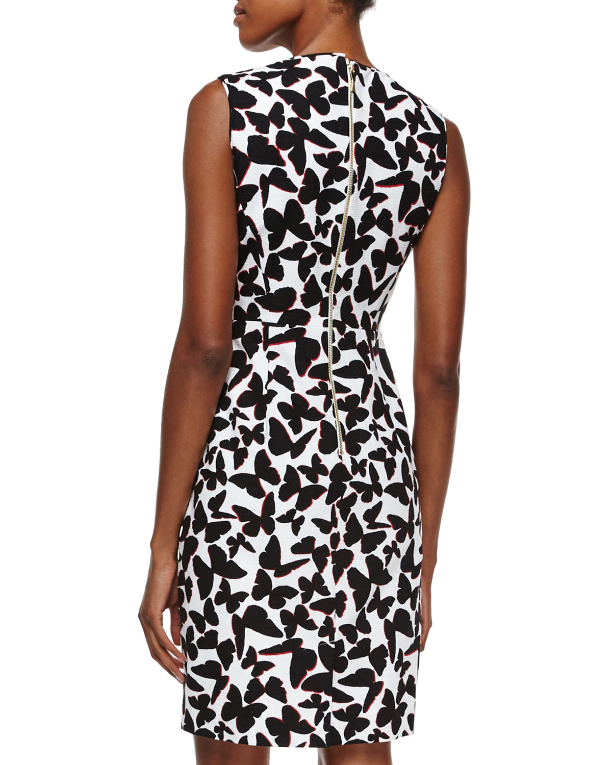 Lyst Kate Spade New York Sleeveless Butterflyprint Sheath Dress in Black