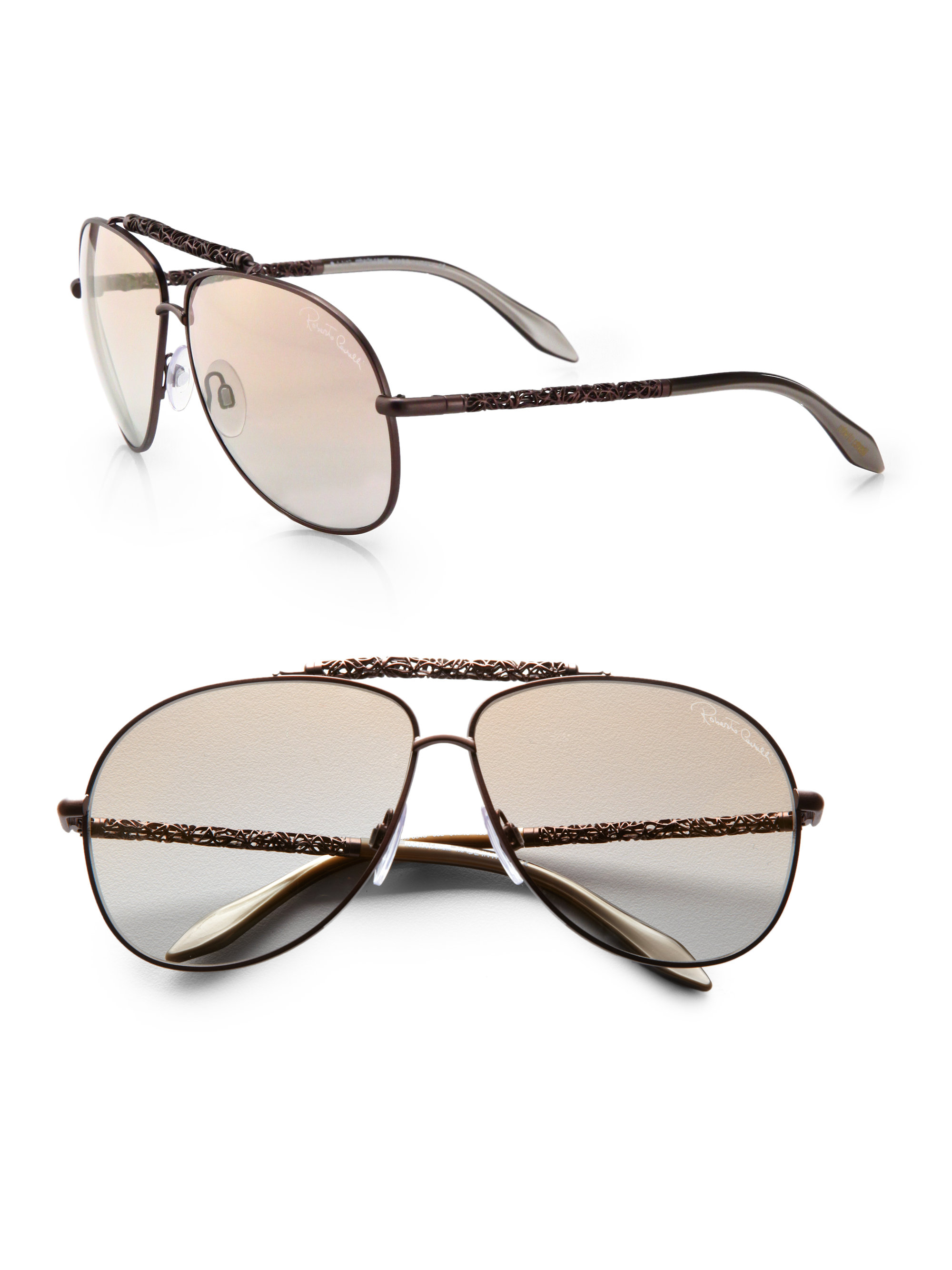Roberto cavalli Clematis Metal Aviator Sunglasses in ...