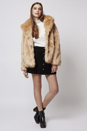 luxe hooded faux fur coat