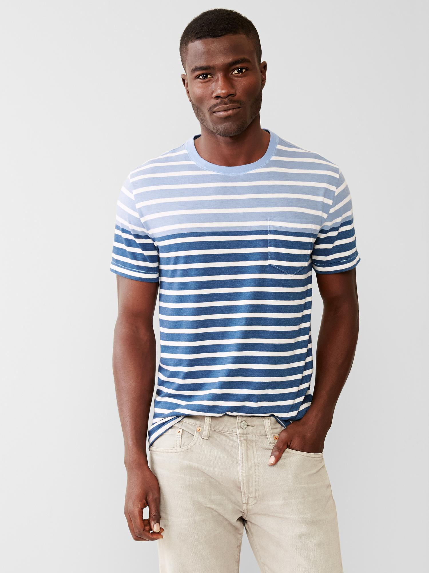 Gap Tri-blend Stripe T-shirt in Blue for Men (blue stripe) | Lyst