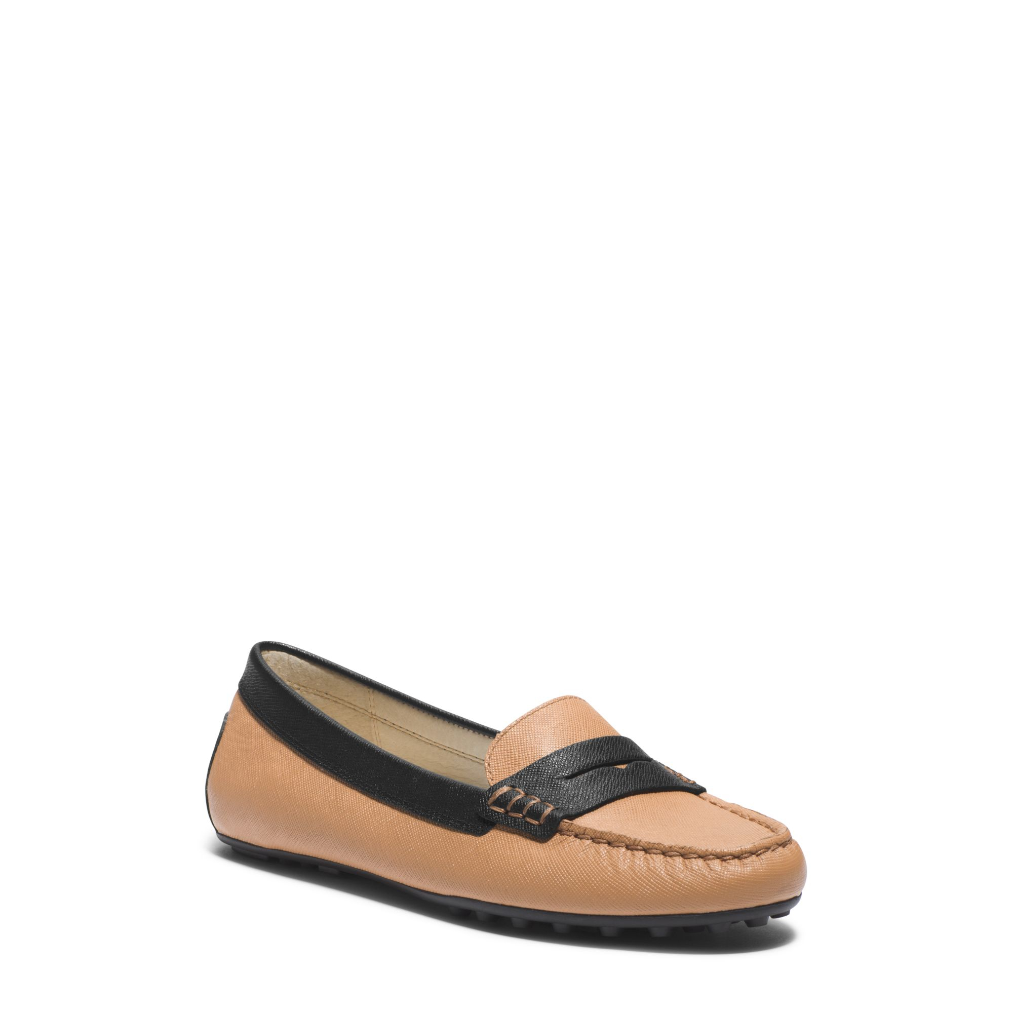 michael kors loafer michael kors saffiano leather loafer in brown lyst michael kors loafer michael kors saffiano leather loafer in brown lyst