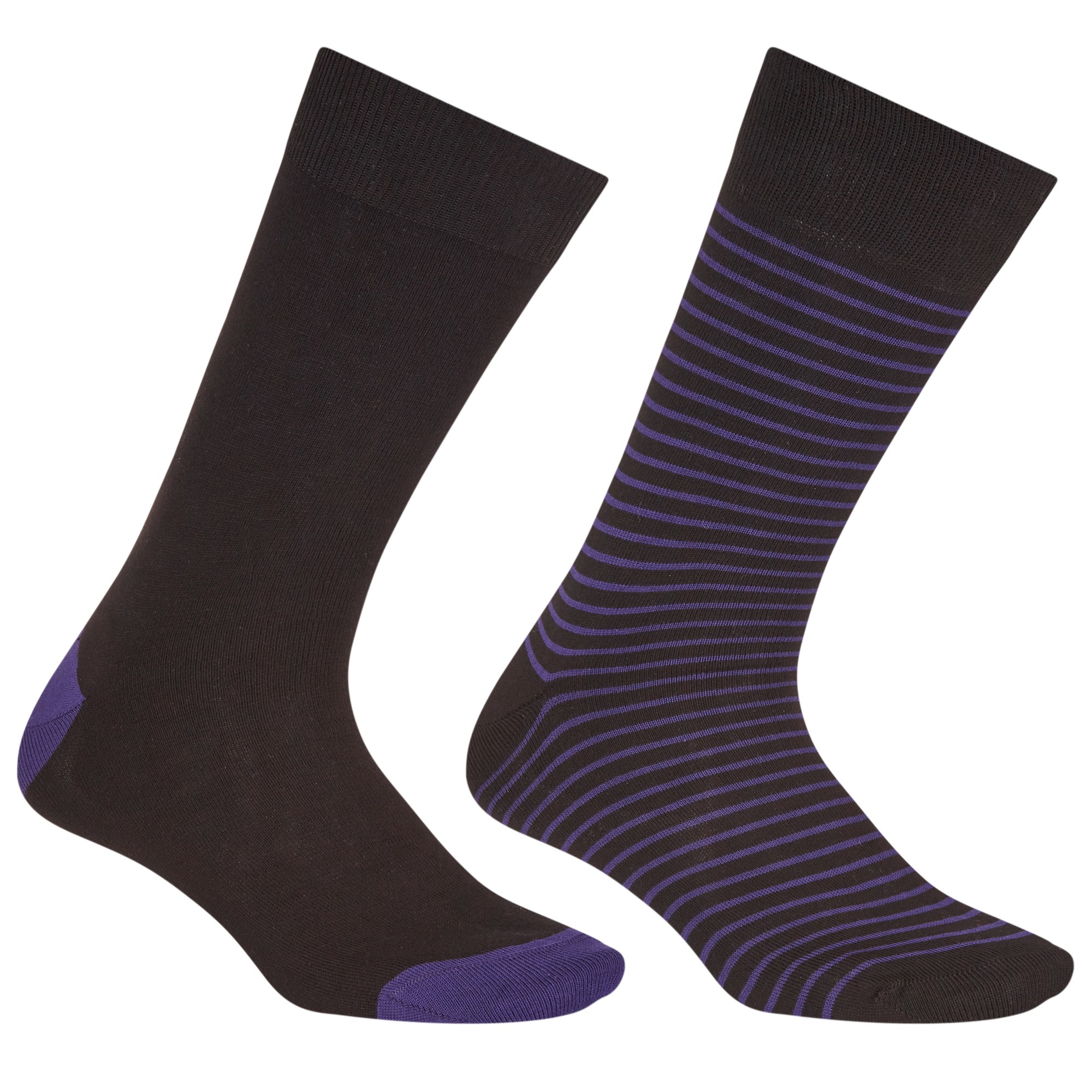 John lewis Egyptian Cotton Stripe Socks in Black for Men (Pack of 2) Lyst