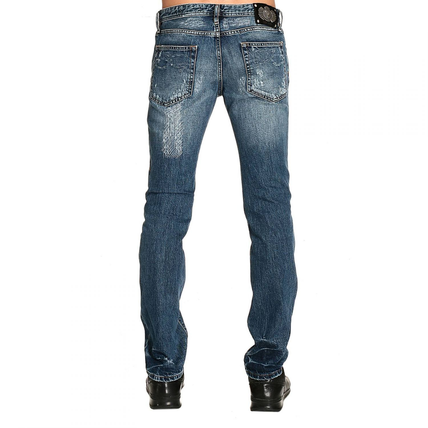 Lyst - Just Cavalli Stitiched-Detail Straight-Leg Jeans in Blue for Men