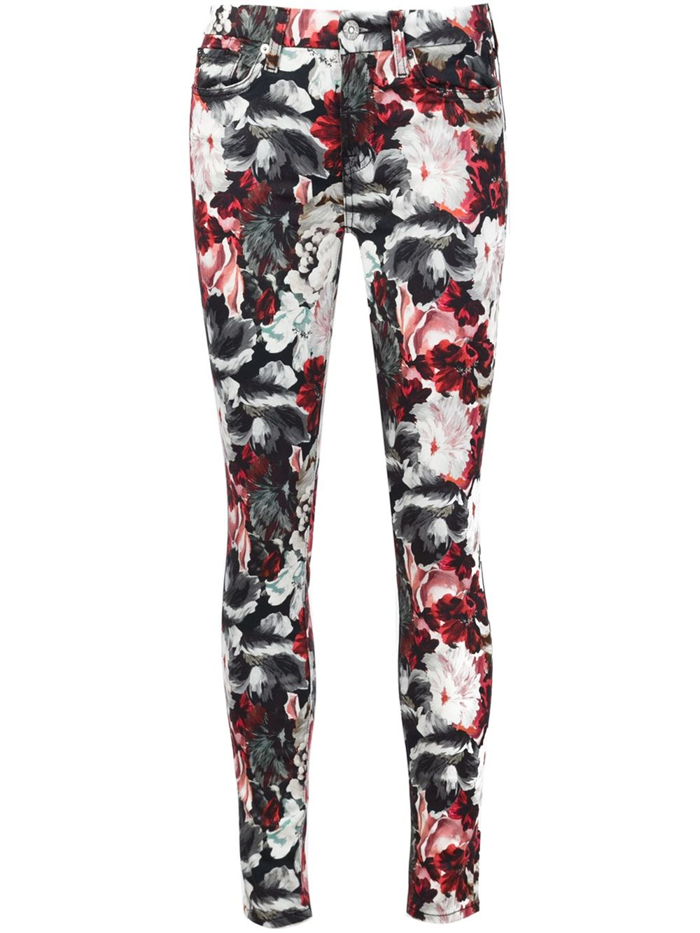 women's printed denim jeans