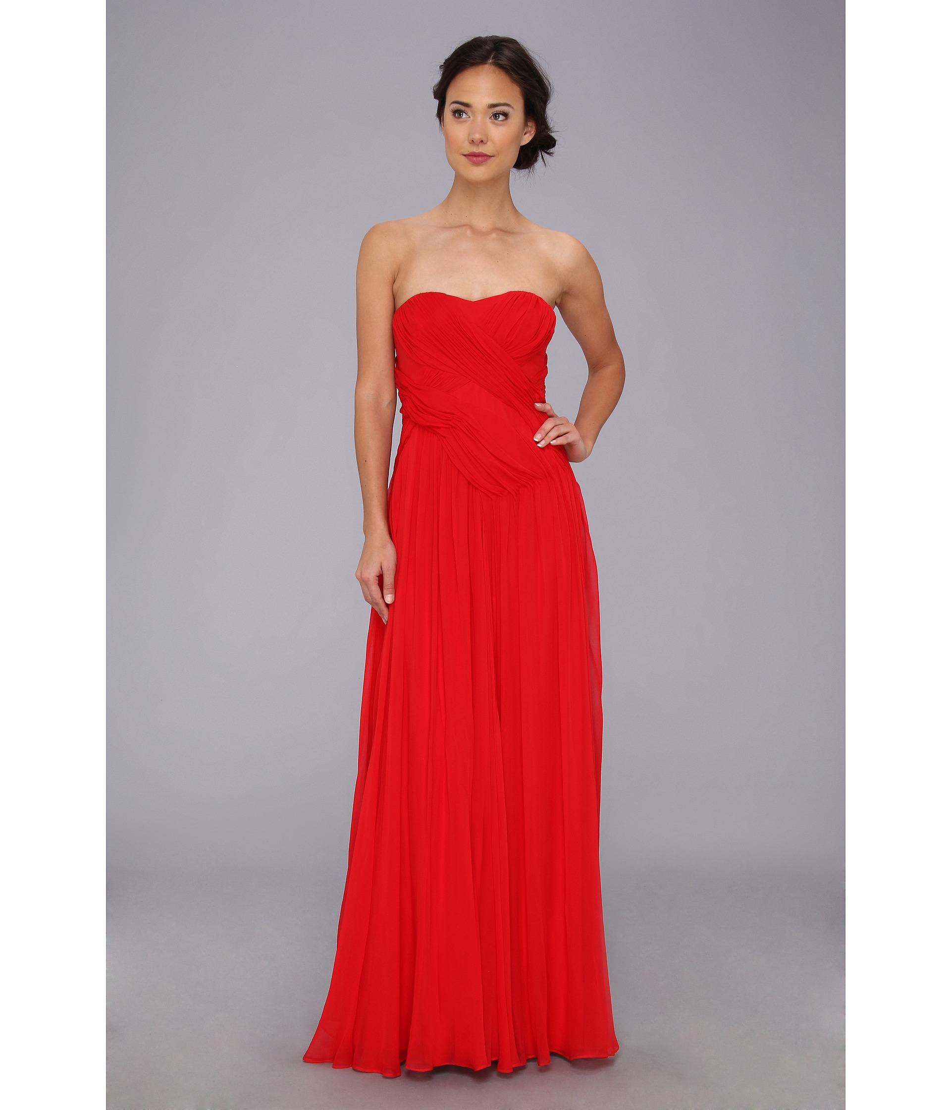badgley mischka strapless gown