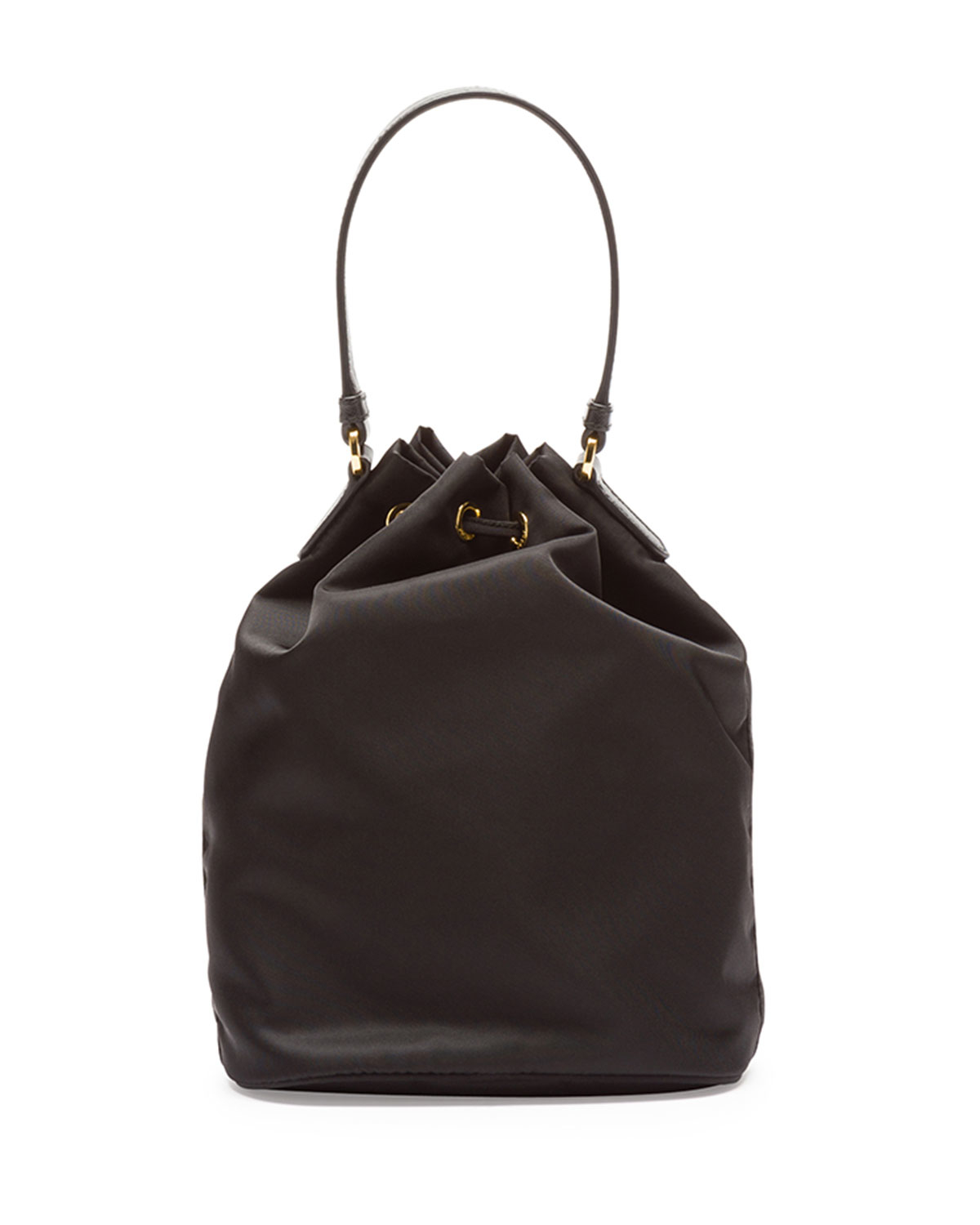 Prada Tessuto Mini Bucket Bag in Black - Lyst