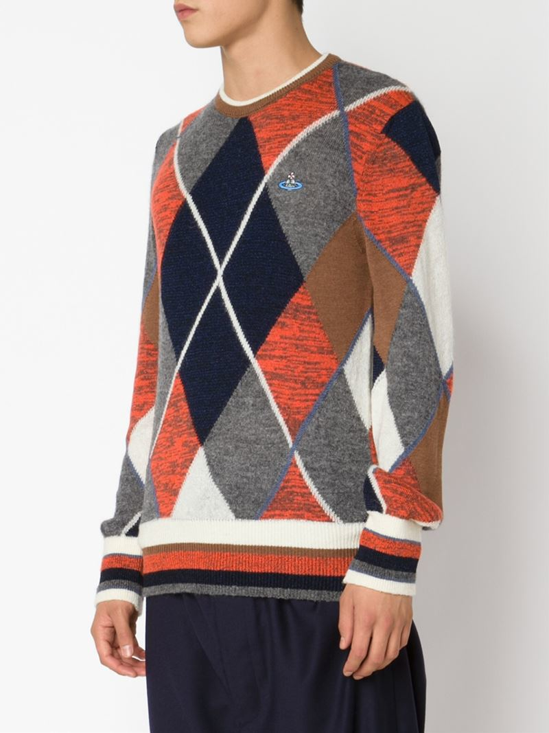 Vivienne Westwood Argyle Sweater for Men - Lyst