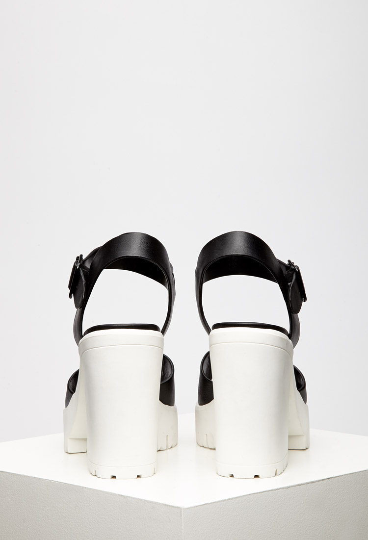 platform sandals with white sole