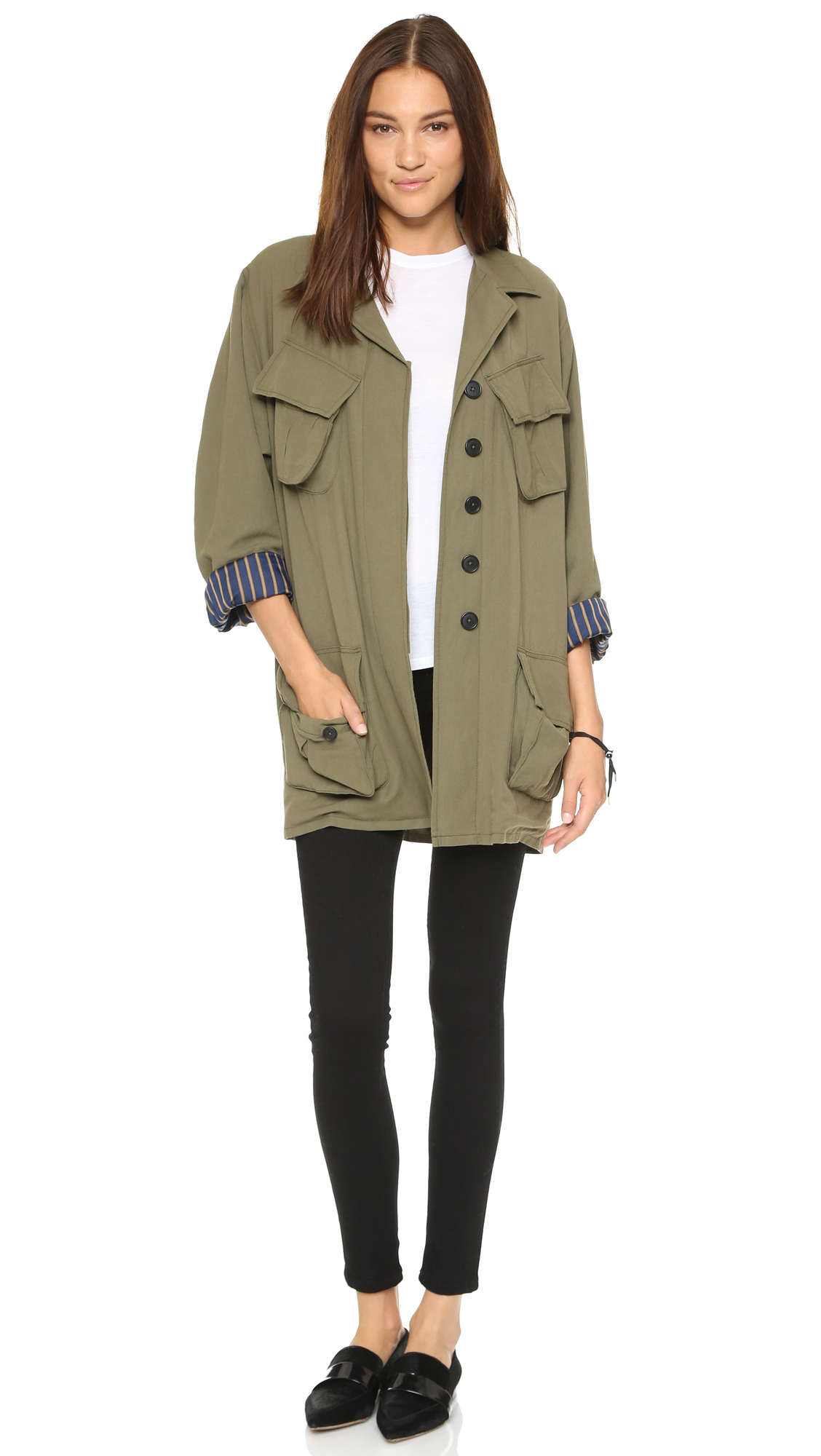 oversized army green jacket