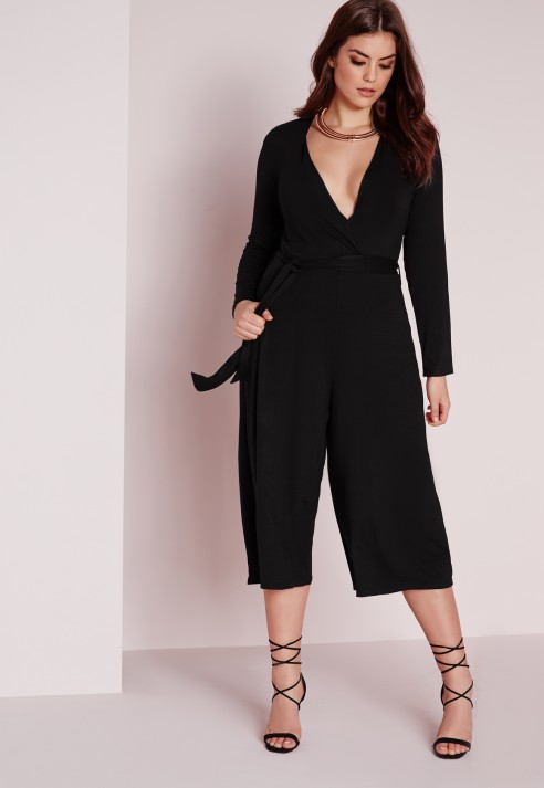 plus size plunge jumpsuit