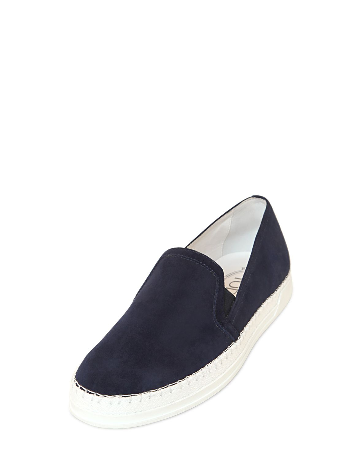 Lyst - Tod'S Suede Slip On Sneakers in Blue for Men