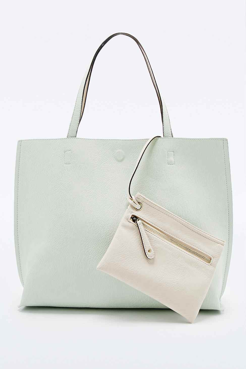 Urban outfitters Reversible Vegan Leather Oversized Tote Bag in Green (MINT) | Lyst