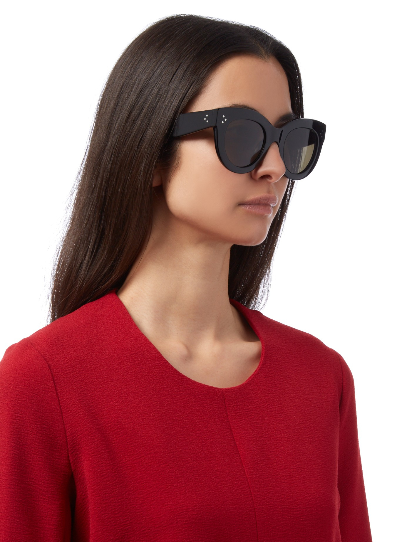 Celine Cat-eye Frame Acetate Sunglasses in Black | Lyst