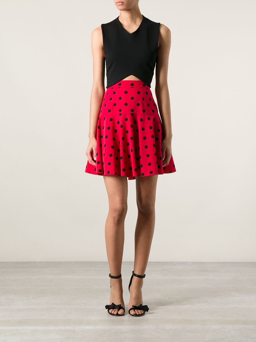 Dolce & Gabbana Polka Dot Flared Skirt - Lyst