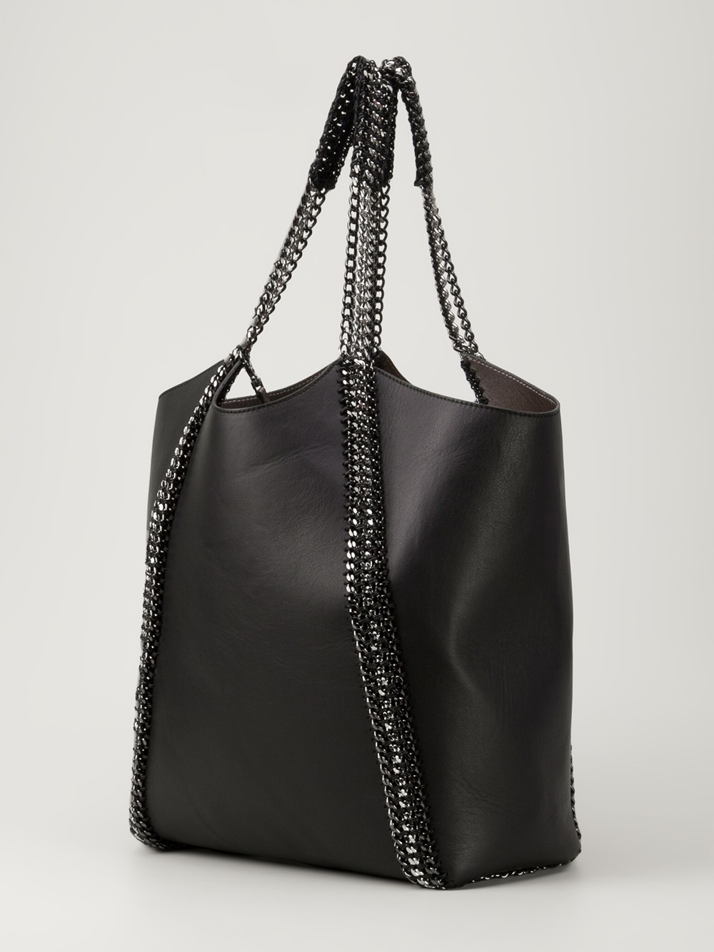 black chain tote bag