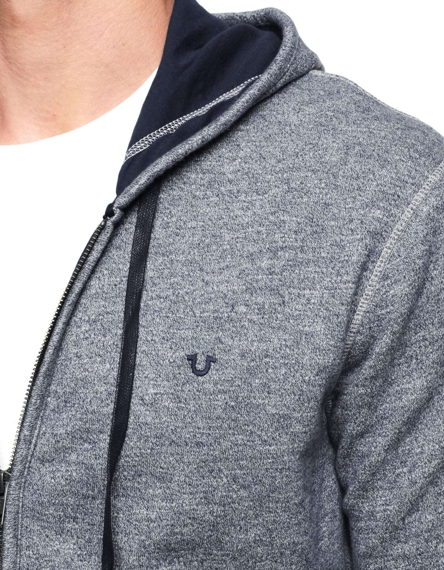 Download Lyst - True Religion Mock Twist Terry Zip Mens Hoodie in ...