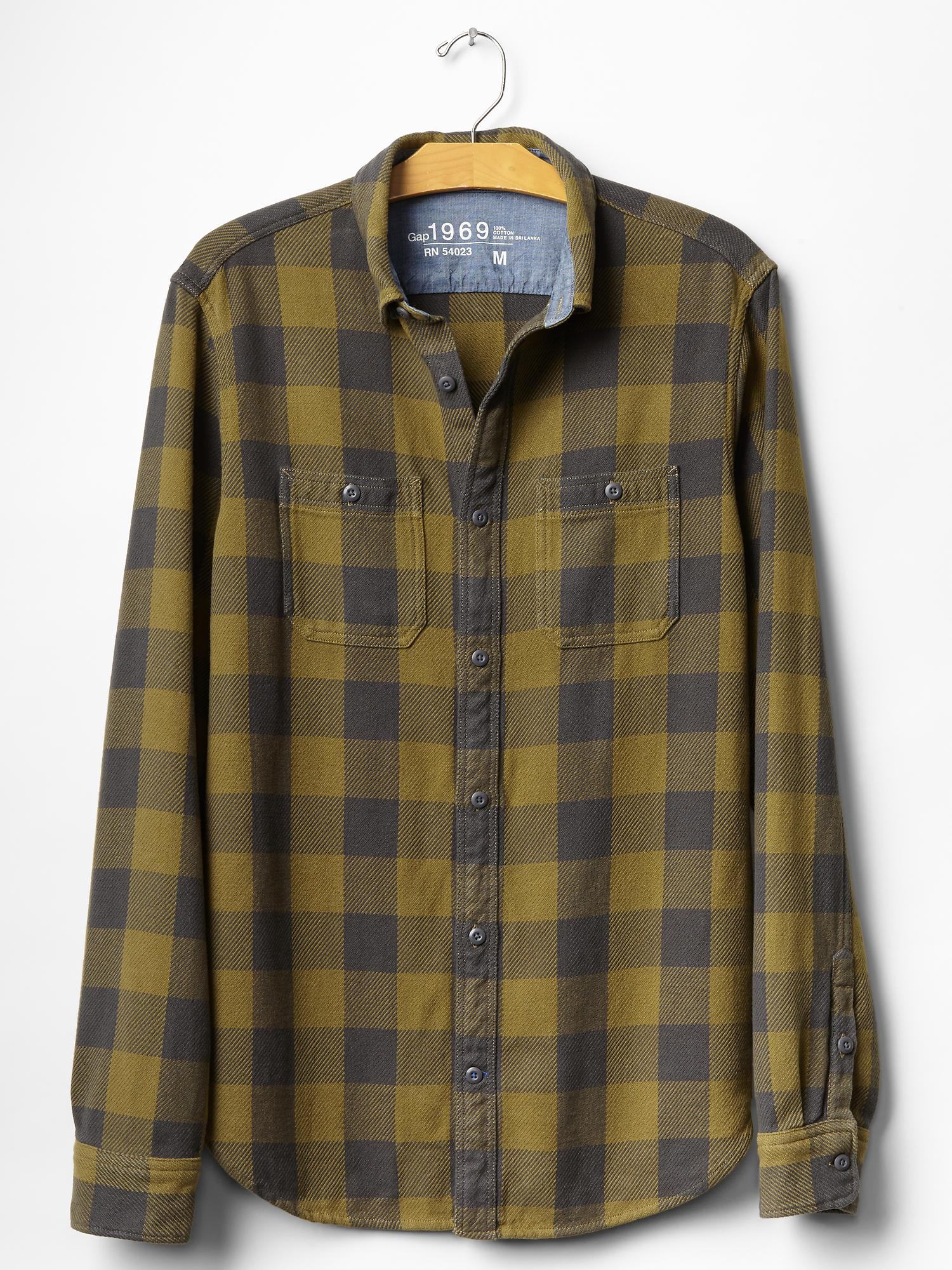 Gap 1969 Heavyweight Buffalo Plaid Shirt in Green for Men (AMBER GREEN