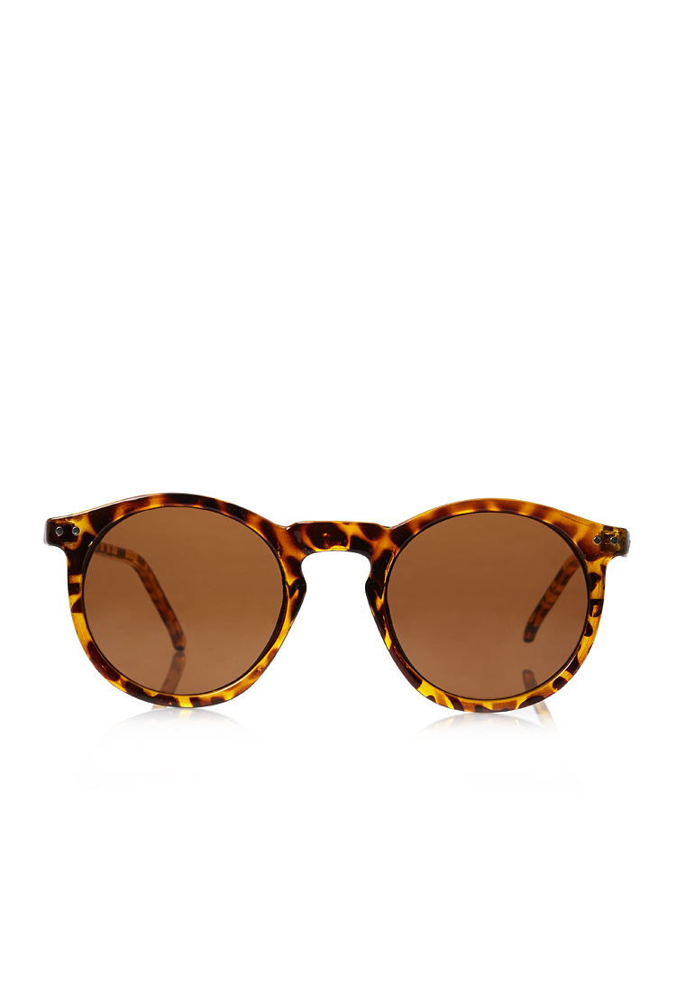 Forever 21 Round Tortoiseshell Sunglasses in Brown for Men - Lyst