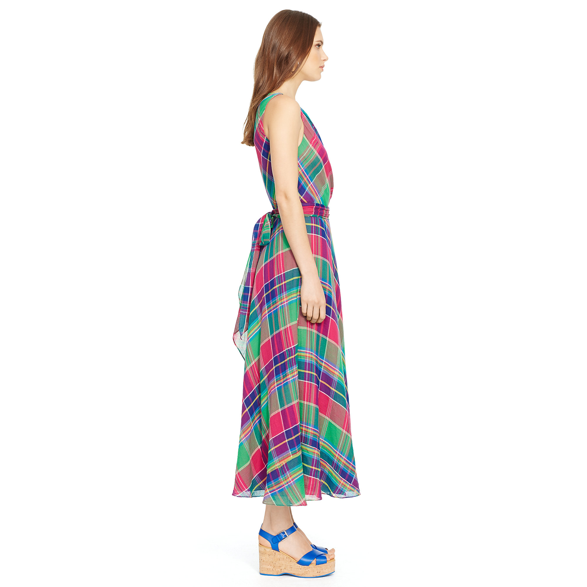 ralph lauren plaid maxi dress