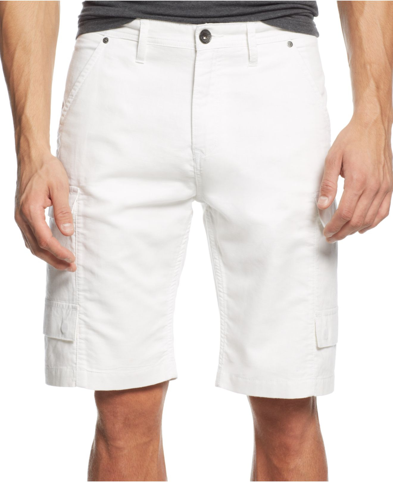 Guess Linen-blend Shorts in White for Men - Lyst