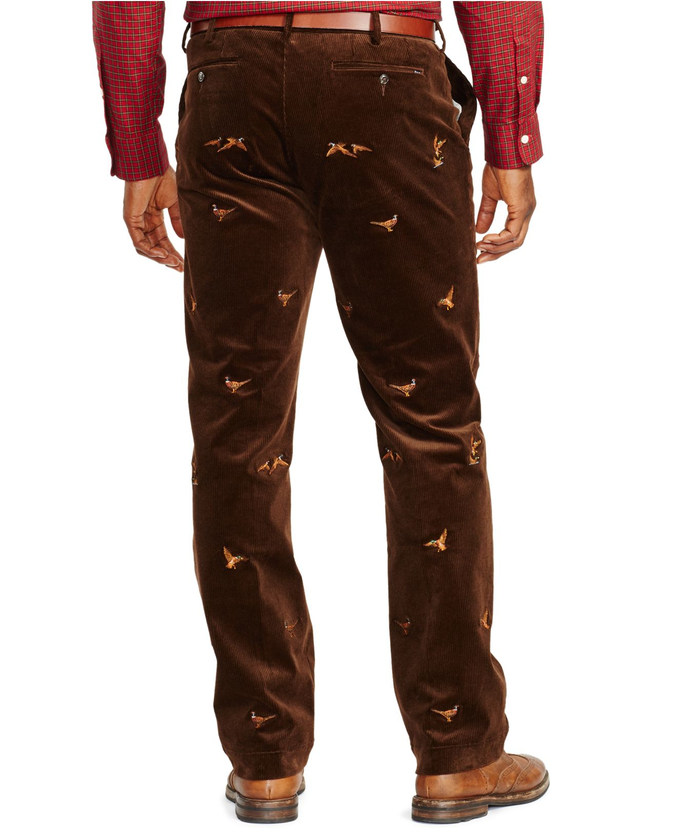 Polo Ralph Lauren Classic-fit Embroidered Stretch-corduroy Pants in Brown  for Men | Lyst