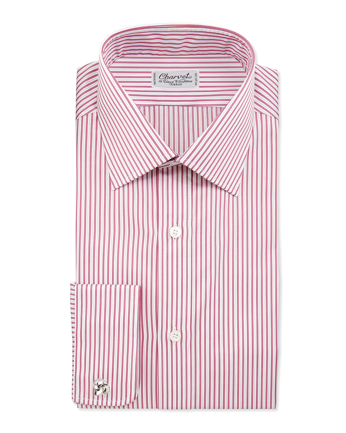 Charvet Striped French-Cuff Dress Shirt in Red for Men (berry) | Lyst