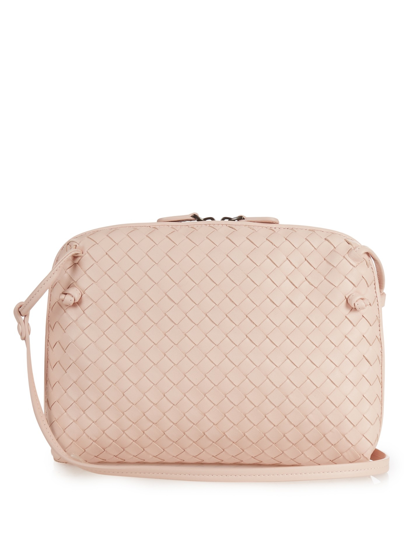 Bottega Veneta Nodini Intrecciato Leather Cross Body Bag In Light