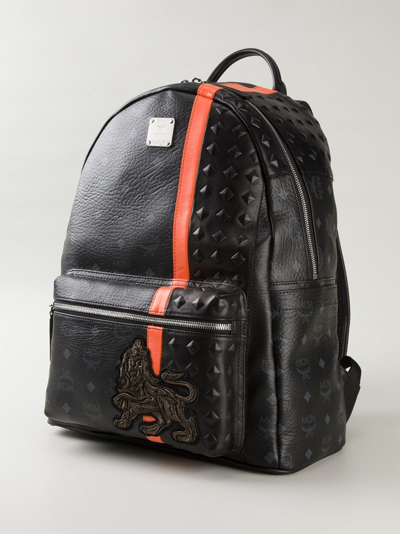 MCM Munich Lion Backpack in Black for Men Lyst