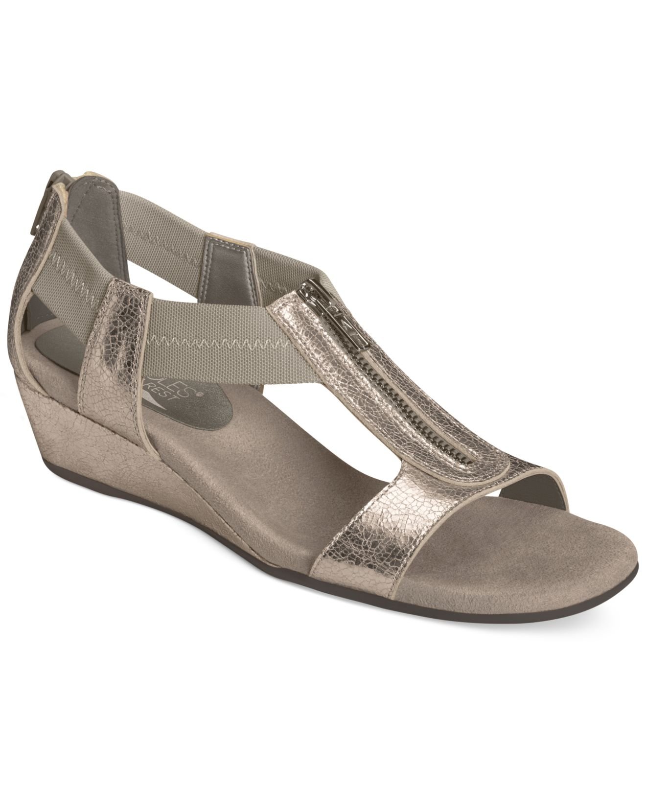 Aerosoles Serenyeti Wedge Sandals in Metallic | Lyst