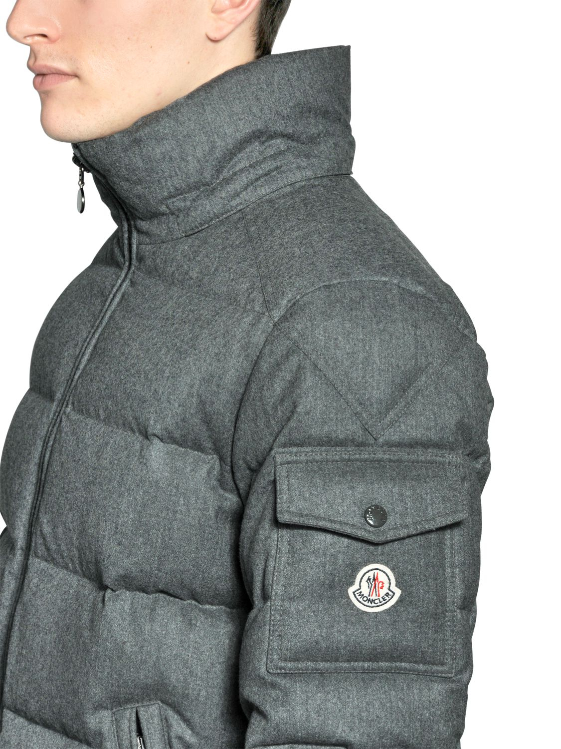 Moncler Montgenevre Light Flannel Down Jacket in Grey (Gray) for Men - Lyst