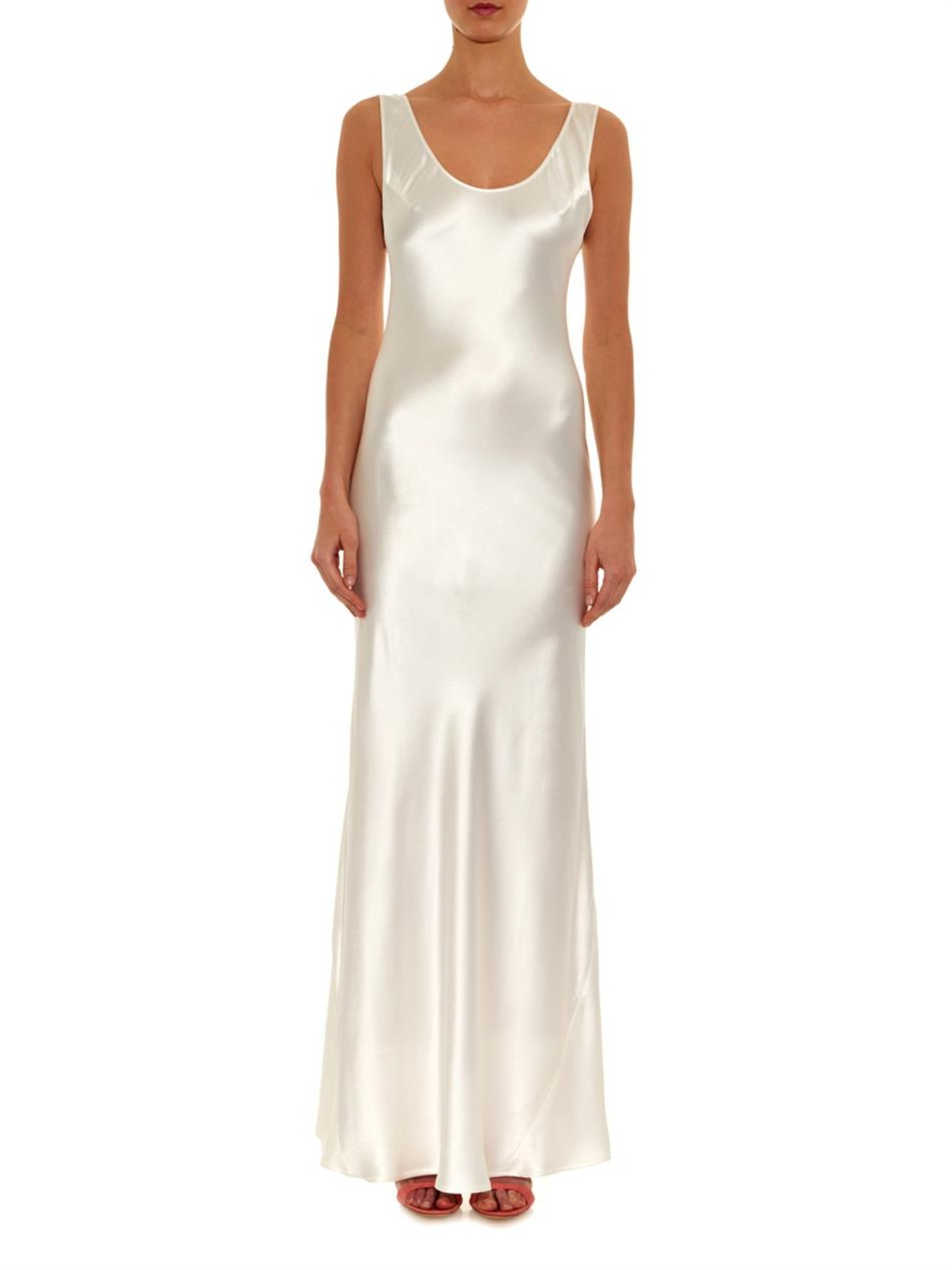 Galvan London Silk BiasCut Gown in Ivory (White) Lyst
