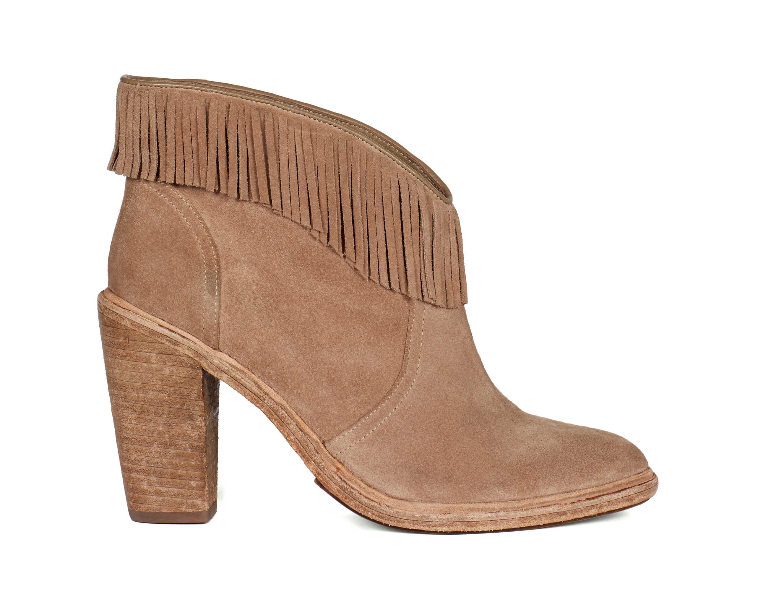 Joie Loren Fringed Suede Ankle Boots in Brown - Lyst