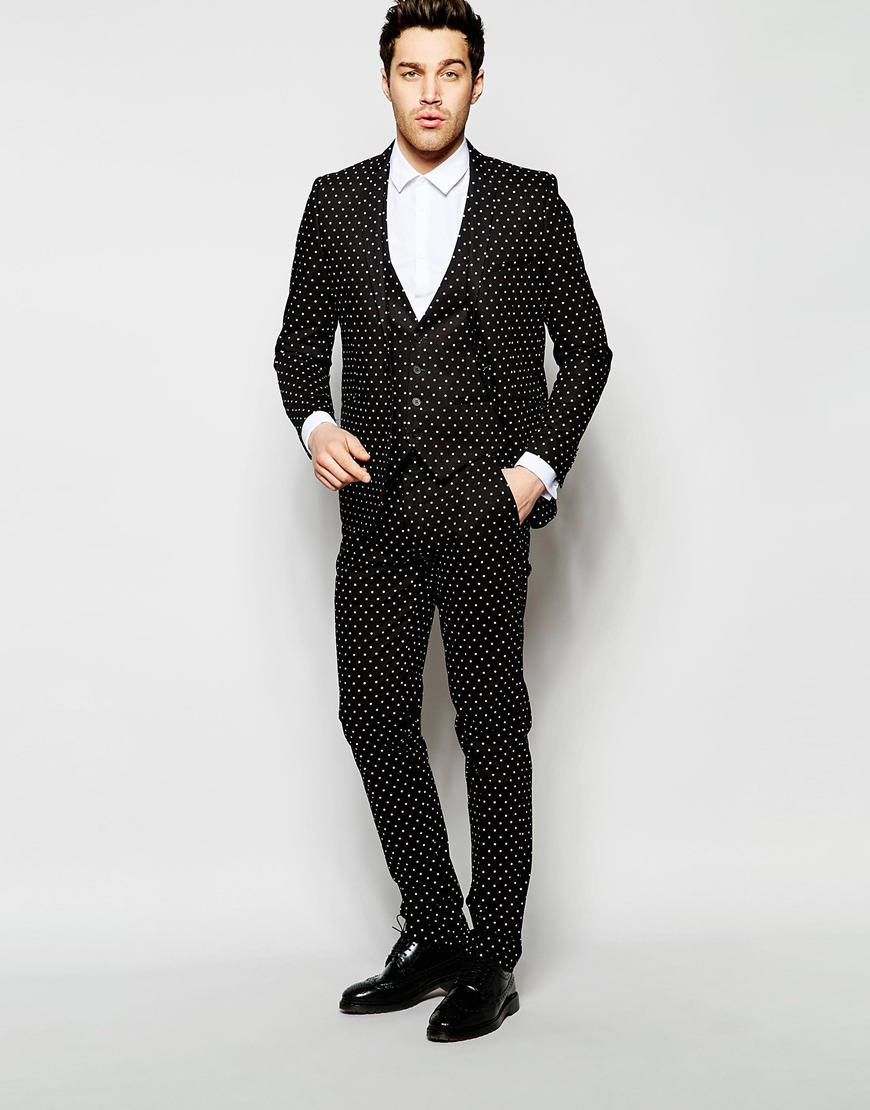 Polka dot pants suit online