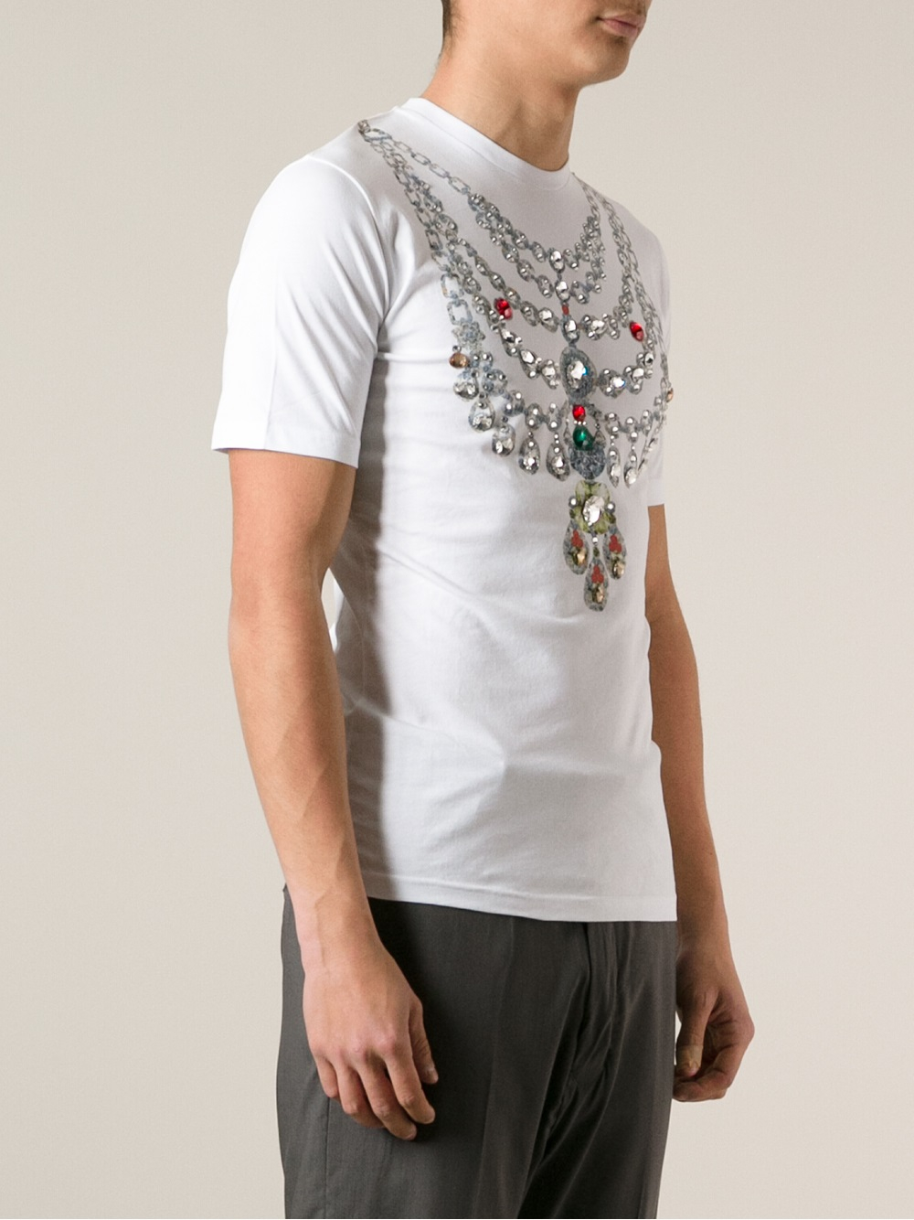 Lyst Vivienne Westwood Gem Embellished Tshirt in White for Men