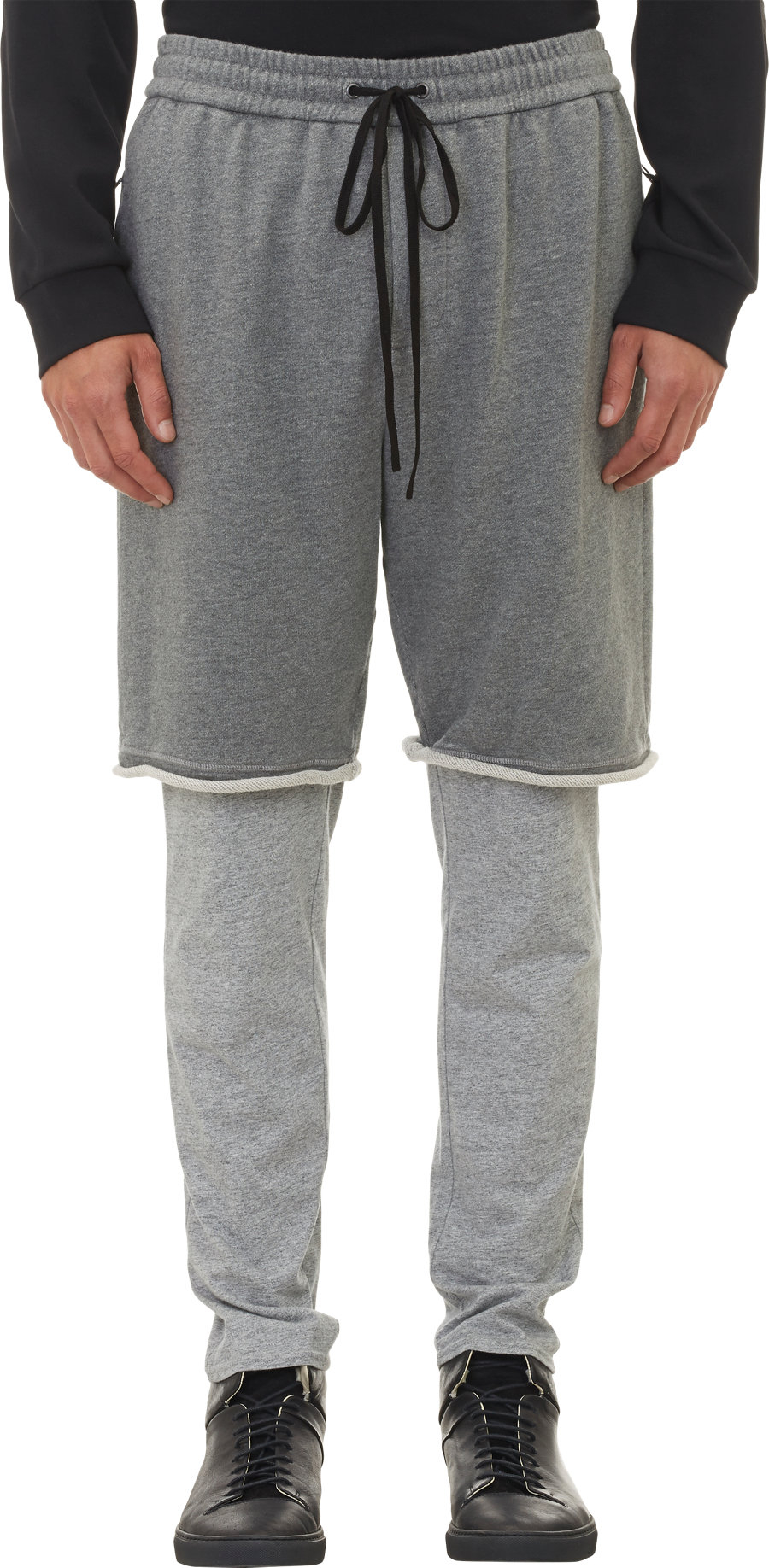 gray sweat shorts men