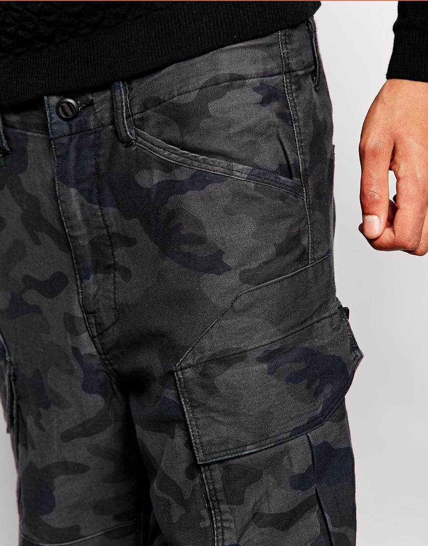 G-Star RAW G Star Cargo Trousers Rovic Tapered Camo Print in Black for Men  | Lyst