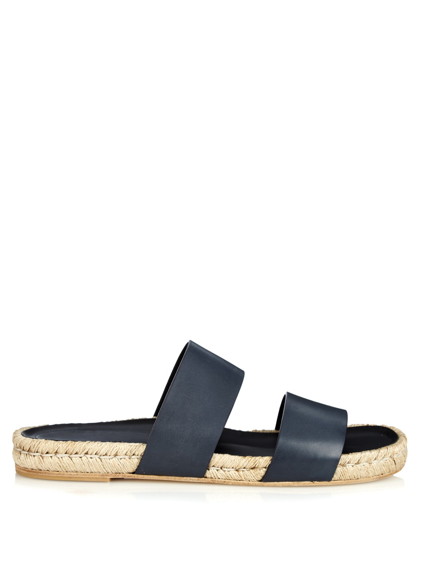 navy blue leather espadrilles