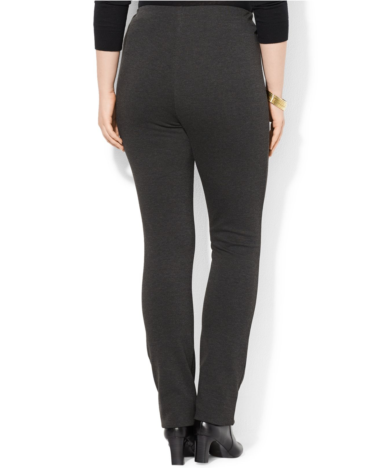 Lauren by ralph lauren Plus Size PonteKnit StraightLeg Pants in Gray