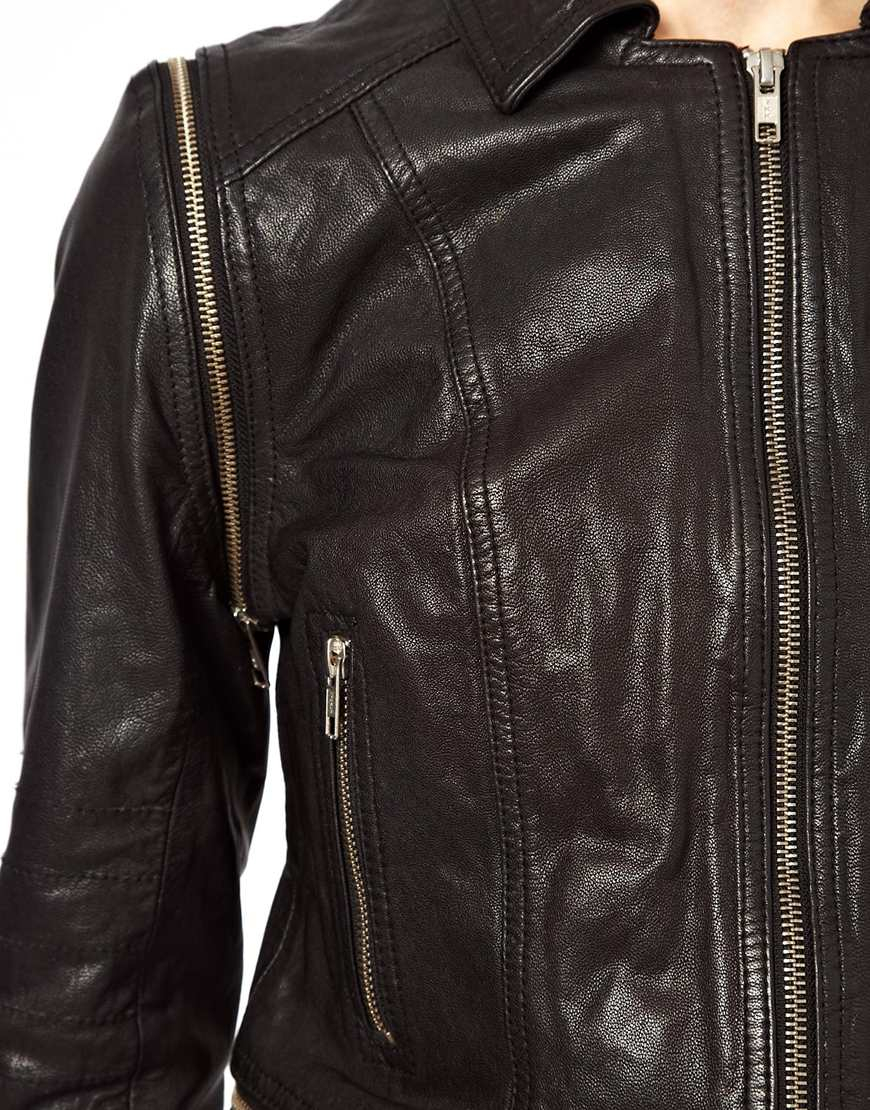 Leather Jacket With Zip Off Sleeves