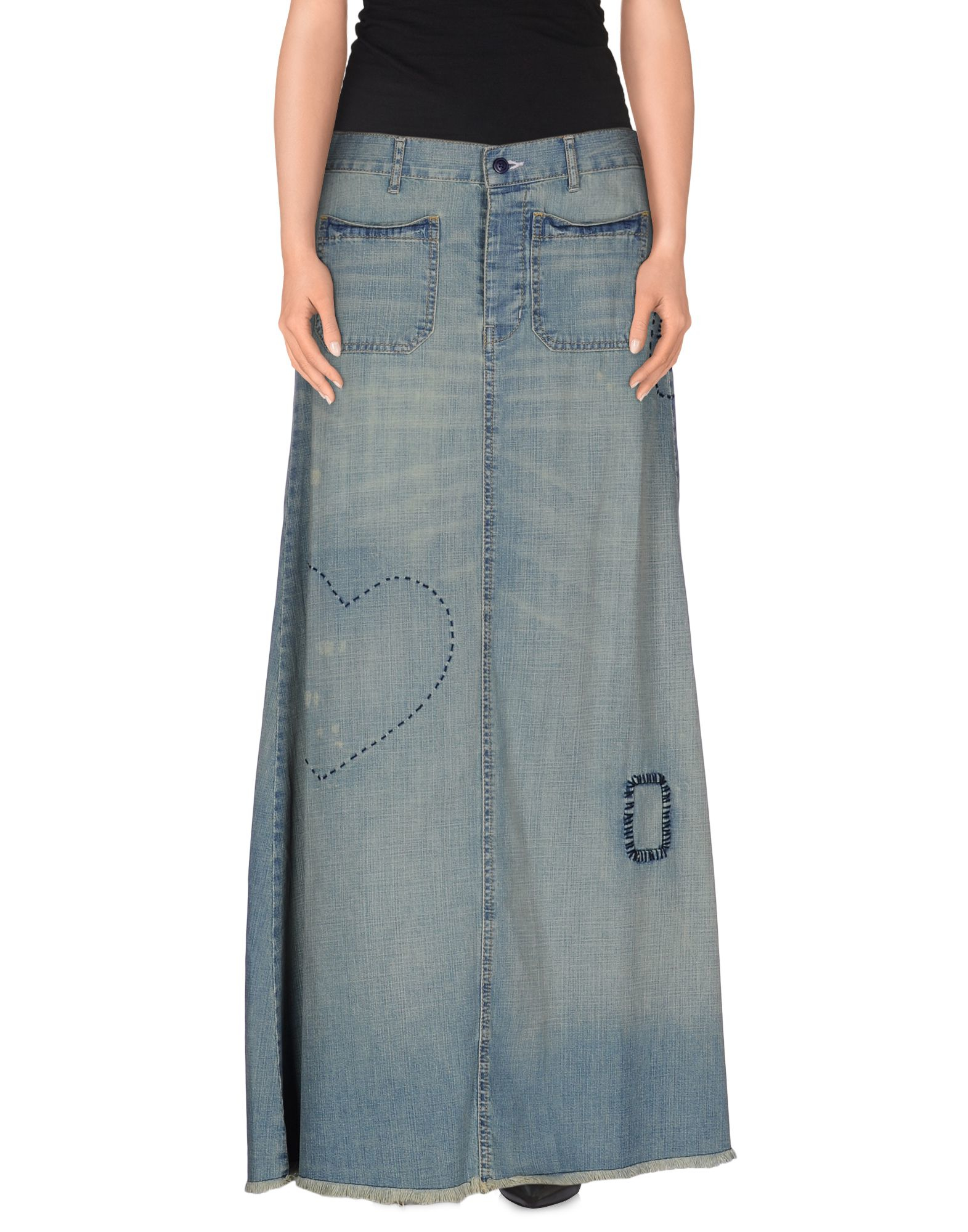 Lyst Twin Set Denim Skirt in Blue