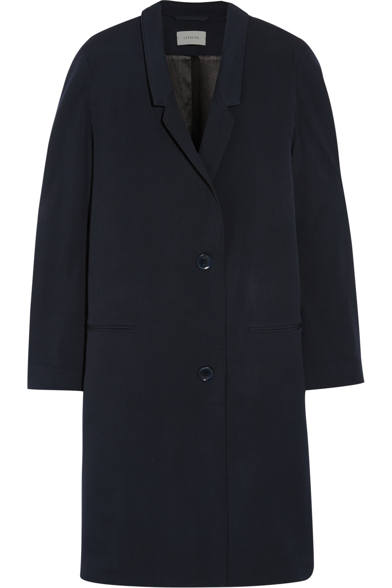 Lemaire Woolgabardine Coat in Midnight Blue (Black) Lyst