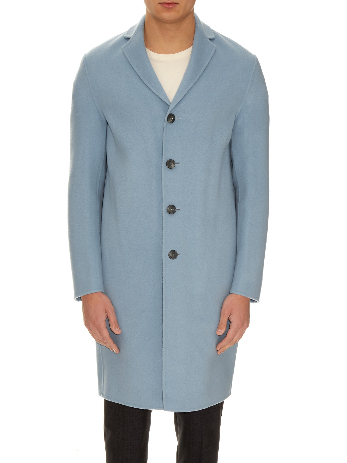 Acne Studios Charlie Wool And Cashmere-blend Coat in Light Blue (Blue